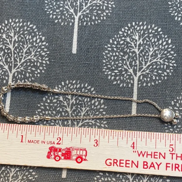 Zales 925 Silver with Diamonds Bolo Adjustable Bracelet - Picture 10 of 11